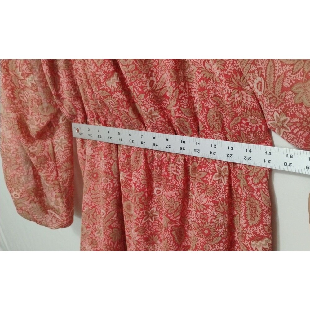 NWT Banana Republic Dress Womens L Coral Chiffon Boho Flounce ($89) - Picture 6 of 9